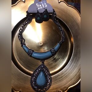 NWT necklace r and earrings g set jade color lead and nickel safe made USA￼